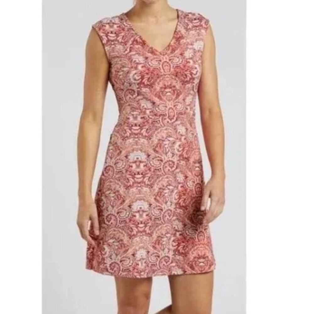 Title Nine Double Dare Orange Paisley Print Activewear Dress‎